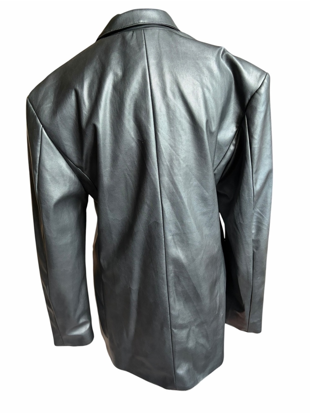 Divided Black Faux Leather Blazer Jacket - Picture 4 of 4